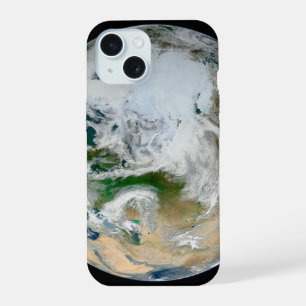 Coque iPhone 15 Terre montrant l'Arctique, l'Europe et l'Asie.