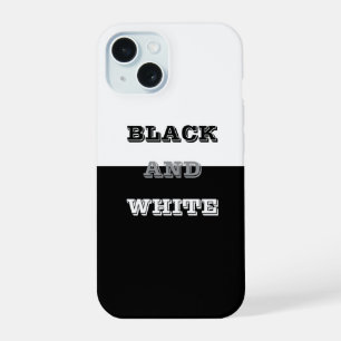 Coque iPhone 15 Texte Blanc Gris Noir Et Couleurs Solides