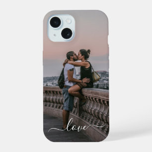 Coque iPhone 15 Texte de citation d'amour simple personnalisé avec