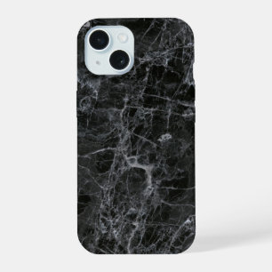 Coque iPhone 15 Texture de marbre noir