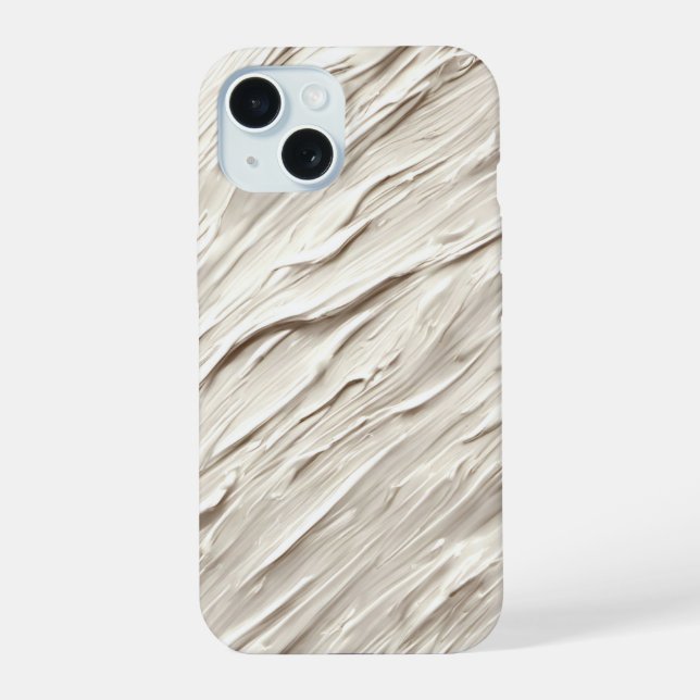 Coque iPhone 15 Texture d'ivoire abstrait (Verso)