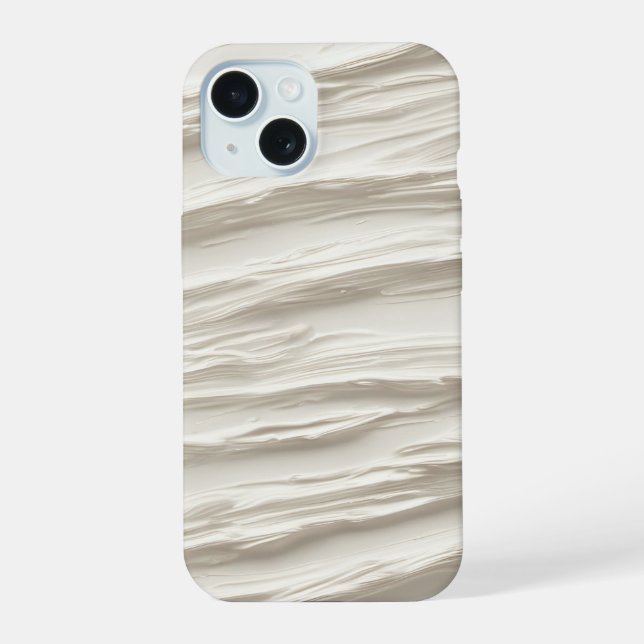 Coque iPhone 15 Texture ivoire Abstraite (Verso)
