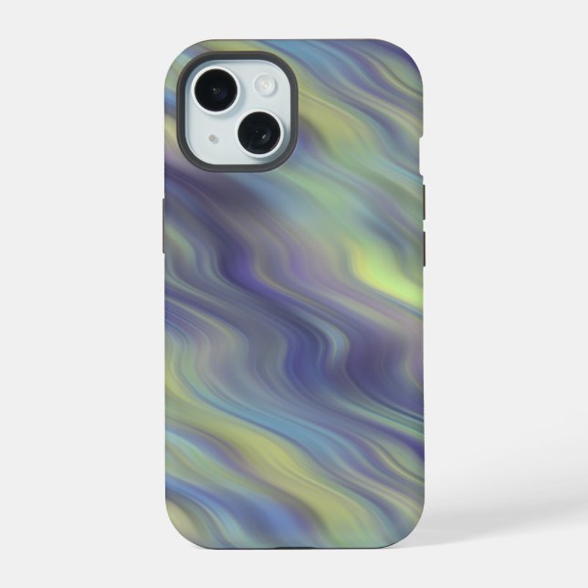 Coque iPhone 15 Texture lavande ondulée (Verso)