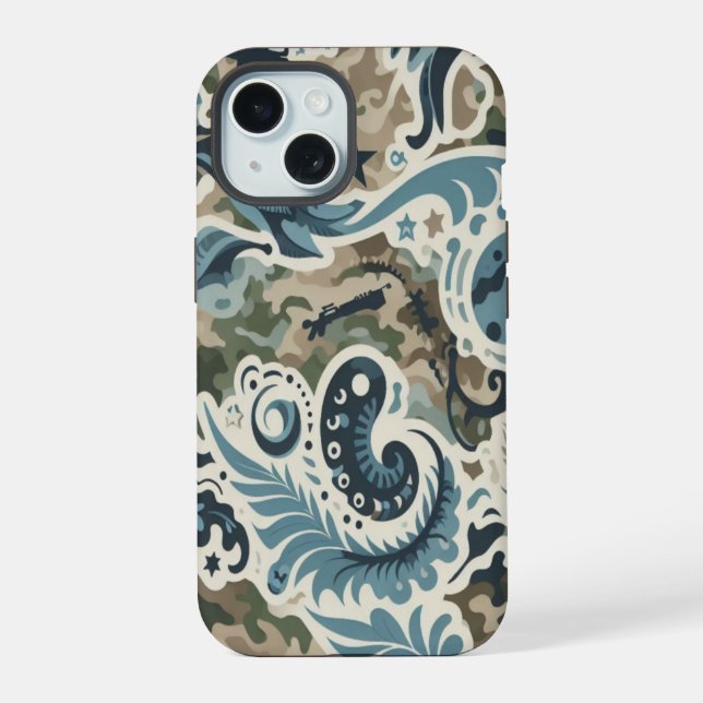 Coque iPhone 15 Timber Duck Camo Classic patern (Verso)