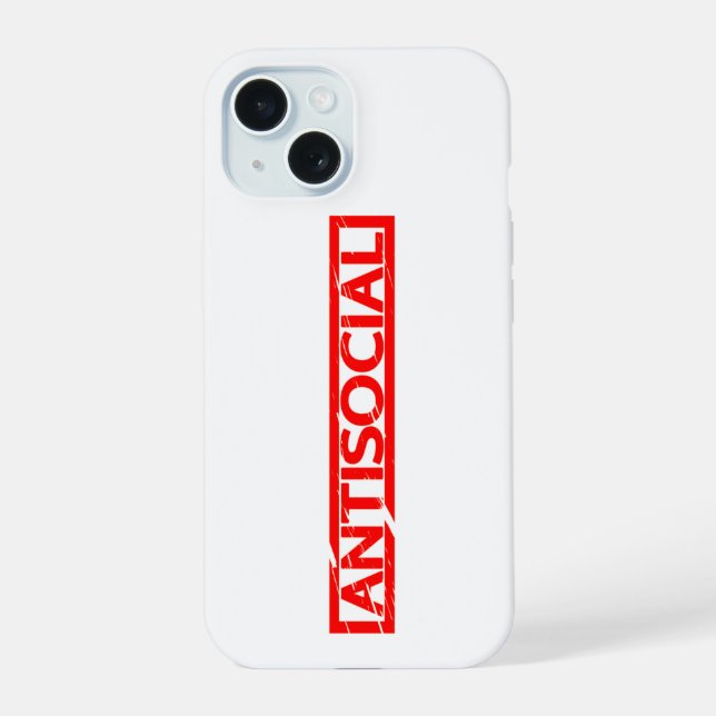 Coque iPhone 15 Timbre antisocial (Verso)