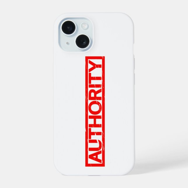 Coque iPhone 15 Timbre d'autorité (Verso)