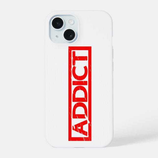 Coque iPhone 15 Timbre de dépendance (Verso)