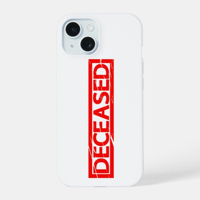 Coque iPhone 15 Timbre décédé (Verso)