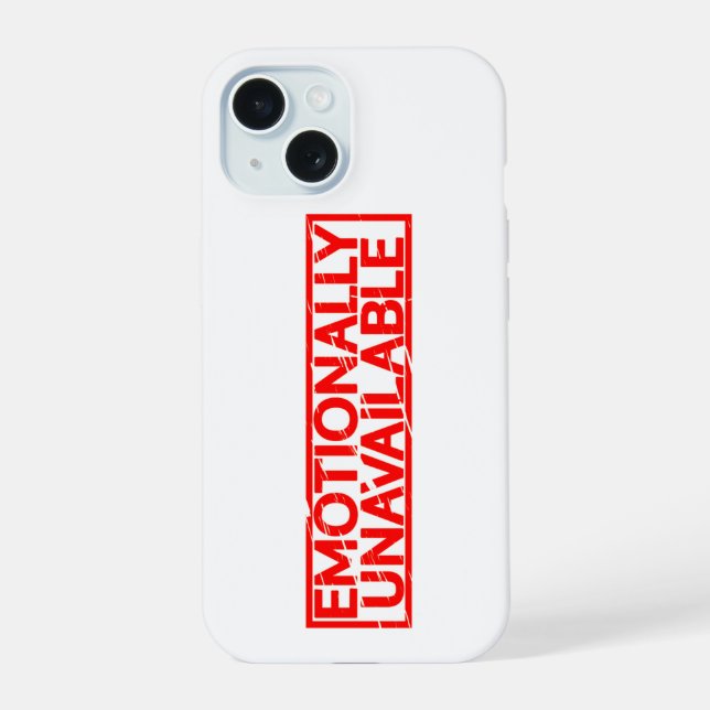 Coque iPhone 15 Timbre d'indisponibilité émotionnelle (Verso)