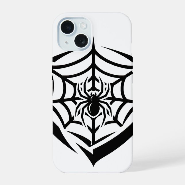 Coque iPhone 15 Toile d'araignée gothique (Verso)