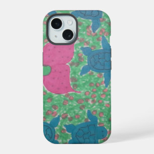 Coque iPhone 15 Tortues de mer et fleurs Art tropical