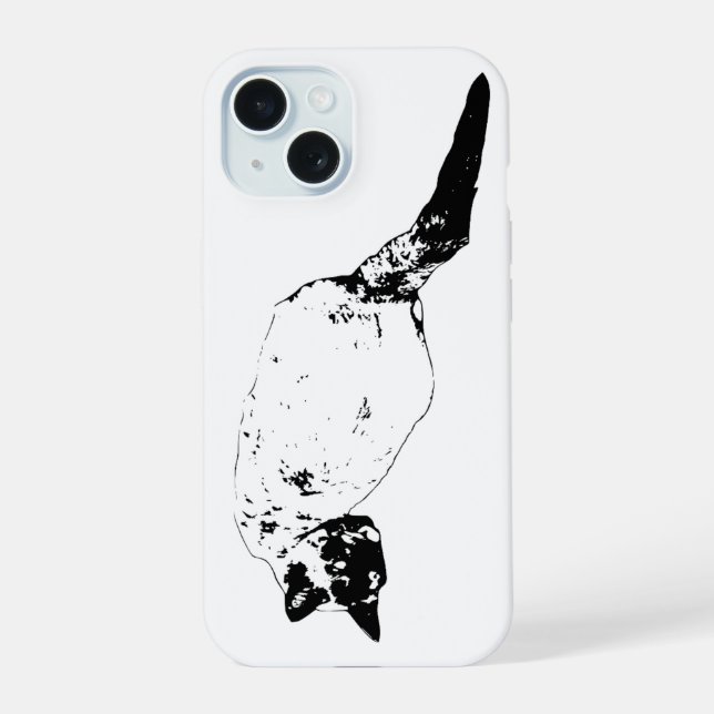 Coque iPhone 15 Tour de chat confiant (Verso)