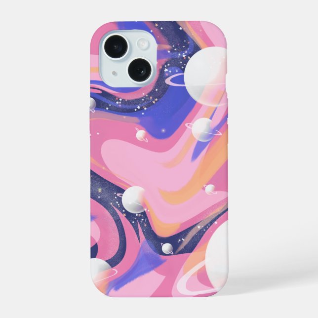 Coque iPhone 15 Tourbillon abstrait d'espace extra-atmosphérique r (Verso)