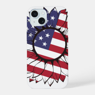 Coque iPhone 15 Tournesol Américain Patriotique