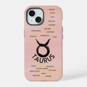 Coque iPhone 15 Traits de la fille du zodiaque Taureau