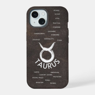 Coque iPhone 15 Traits de l'horoscope du zodiaque Taureau pour les