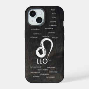 Coque iPhone 15 Traits du signe du zodiaque Lion pour les hommes