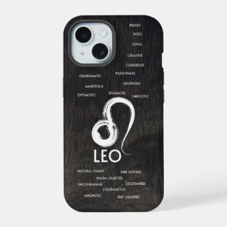 Coque iPhone 15 Traits du signe du zodiaque Lion pour les hommes