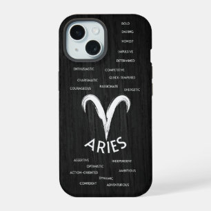 Coque iPhone 15 Traits du zodiaque Bélier pour les hommes