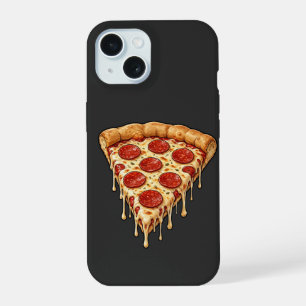 Coque iPhone 15 Tranche de pizza au pepperoni fondant - Fromage dr
