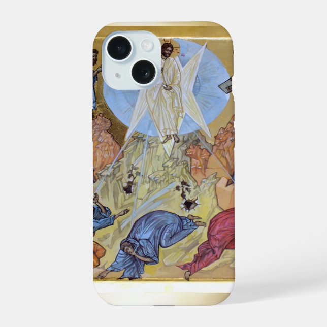 Coque iPhone 15 Transfiguration du Christ (Verso)