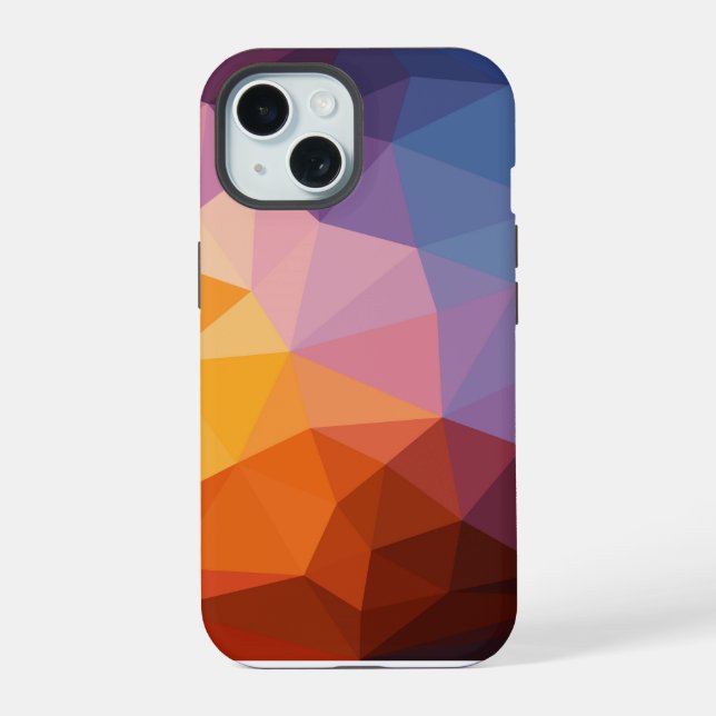 Coque iPhone 15 Triangles asymétriques Abstraits (Verso)