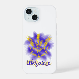 Coque iPhone 15 trident ukrainien fait d'épi de blé