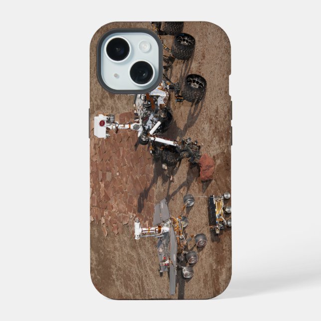 Coque iPhone 15 Trois Générations De Rovers Mars. (Verso)