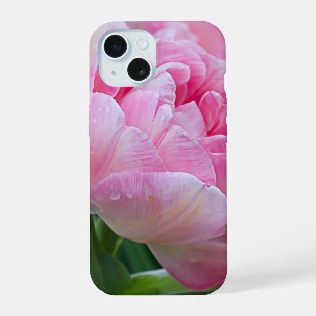 Coque iPhone 15 Tulipes doubles (Verso)