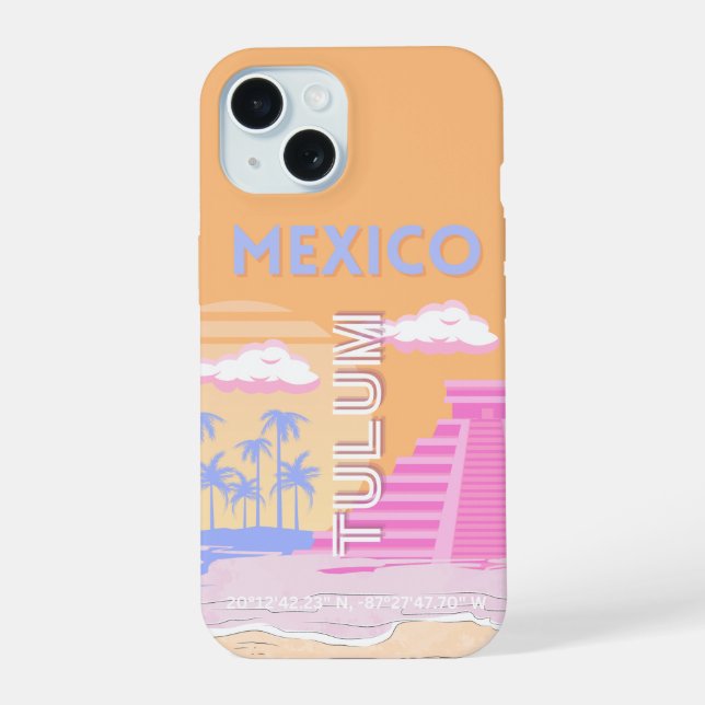 Coque iPhone 15 Tulum, Art de voyage, Prépa (Verso)