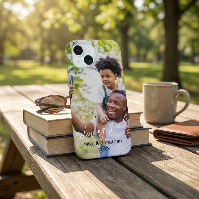 Coque iPhone 15 Typographie moderne simple  photo créez la vôtre  (Créateur téléchargé)