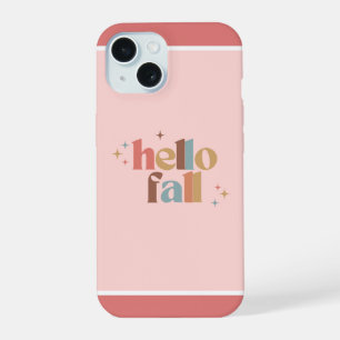 Coque iPhone 15 Typographie rétro de l'automne