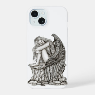 Coque iPhone 15 Un ange endormi sur la pierre
