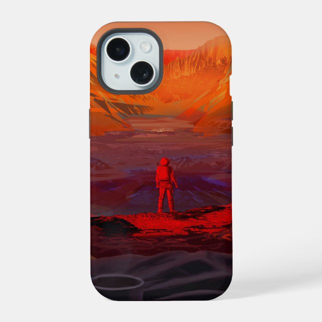Coque iPhone 15 Un astronaute sur Mars (Verso)