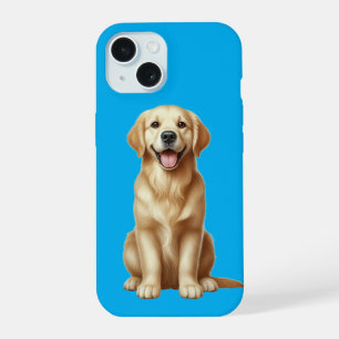Coque iPhone 15 Un chiot retriever doré de style cartoon mignon as