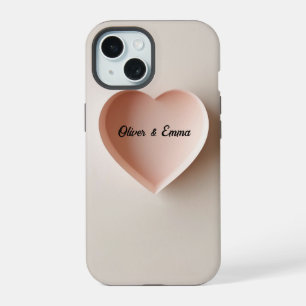 Coque iPhone 15 Un cœur minimaliste délicat