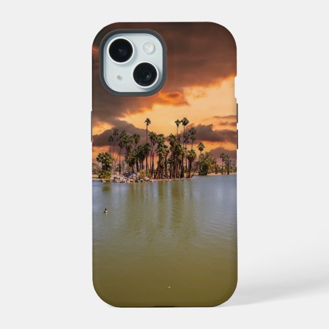 Coque iPhone 15 un coucher de soleil dramatique à Encanto Park (Verso)