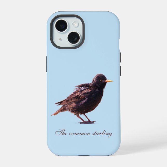 Coque iPhone 15 Un étourneau  (Verso)