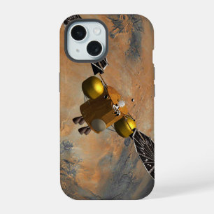 Coque iPhone 15 Un vaisseau spatial en orbite autour de Mars.