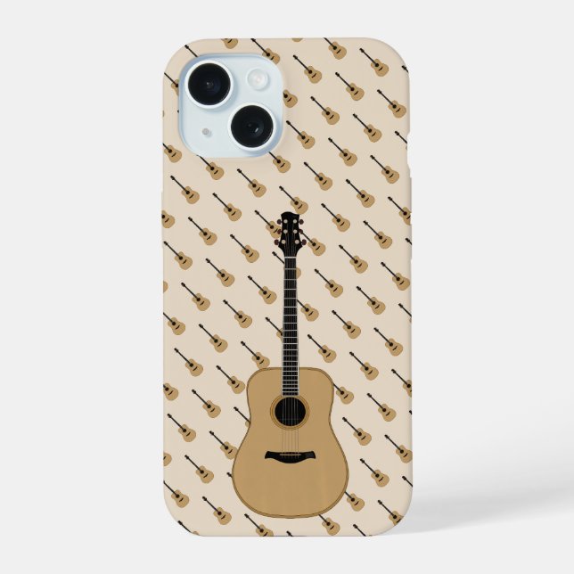 Coque iPhone 15 Une belle guitare (Verso)