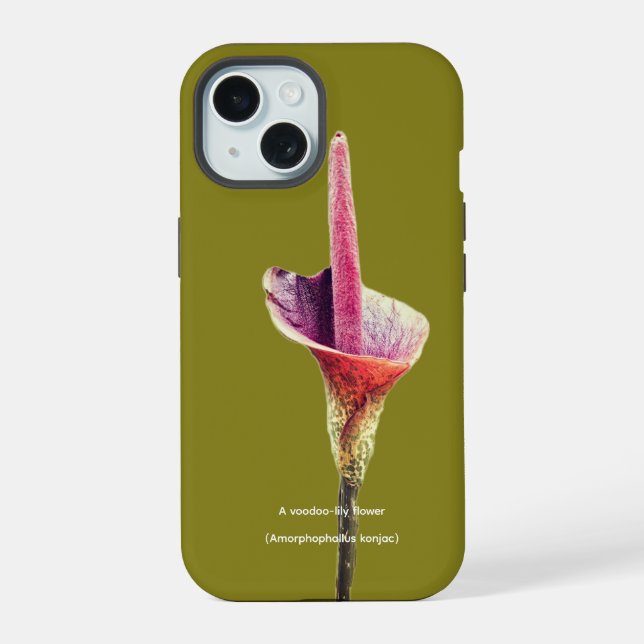 Coque iPhone 15 Une fleur de lys-vodou (Verso)