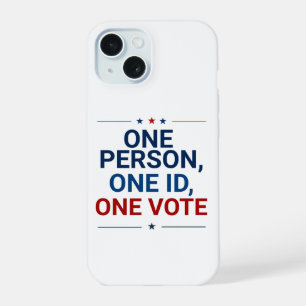 Coque iPhone 15 Une personne, une carte d'identité, un vote patrio