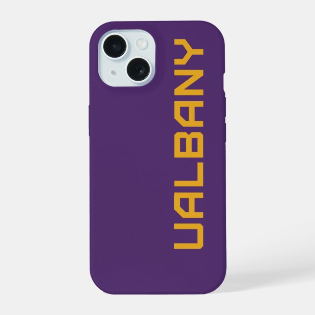 Coque iPhone 15 Université de Albany Wordmark (Verso)