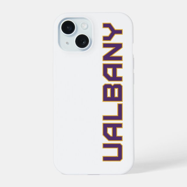 Coque iPhone 15 Université de Albany Wordmark (Verso)