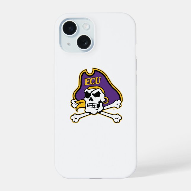 Coque iPhone 15 Université de Caroline de l'Est | Pirates écus (Verso)