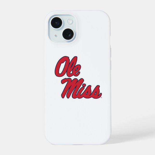 Coque iPhone 15 Université du Mississippi | Ole Miss Script (Verso)