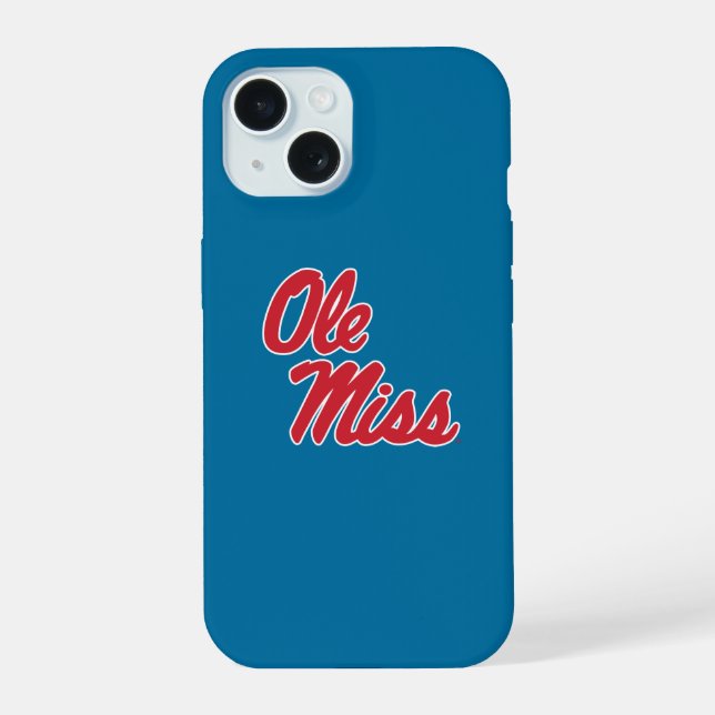 Coque iPhone 15 Université du Mississippi | Ole Miss Script (Verso)