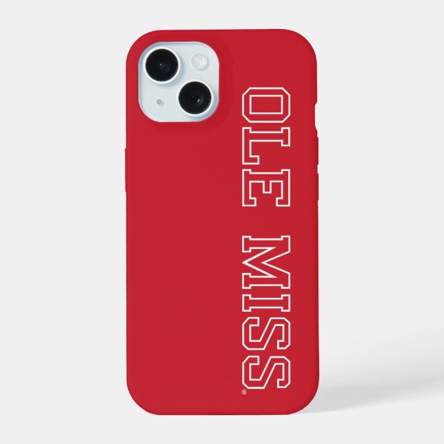 Coque iPhone 15 Université du Mississippi | Ole Miss Wordmark (Verso)