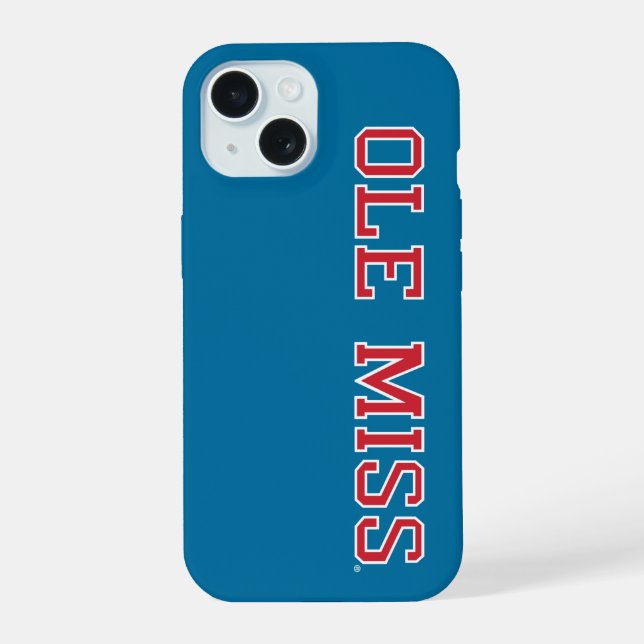 Coque iPhone 15 Université du Mississippi | Ole Miss Wordmark (Verso)