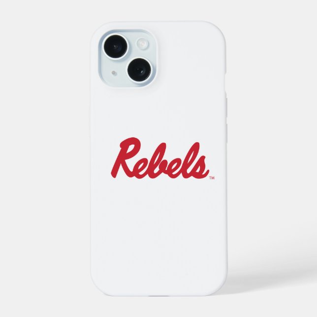 Coque iPhone 15 Université du Mississippi | Rebels Script (Verso)